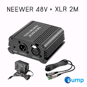 Neewer 48 Volt Phantom Power Supply + สายไมโครโฟน XLR 2m
