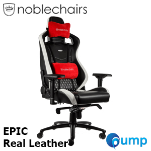 Noblechairs EPIC Real Leather - Black/White/Red