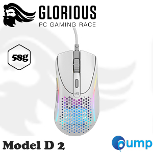 Glorious Model D 2 Wired Gaming Mouse - Matte White