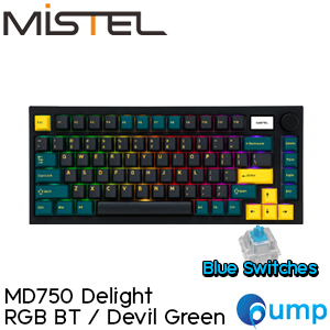 Mistel MD750 Delight Mechnical Keyboard - Devil Green - ENG - Blue Sw