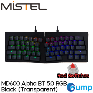 Mistel MD600 Alpha RGB BT 5.0 Mechnical Keyboard - Black/Transparent - ENG - Gateron G Pro Red