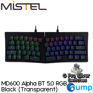 Mistel MD600 Alpha RGB BT 5.0 Mechnical Keyboard - Black/Transparent - ENG - Gateron G Pro Silver