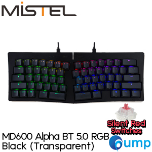 Mistel MD600 Alpha RGB BT 5.0 Mechnical Keyboard - Black/Transparent - ENG - Cherry MX Silent Red