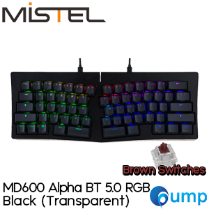 Mistel MD600 Alpha RGB BT 5.0 Mechnical Keyboard - Black/Transparent - ENG - Gateron G Pro Brown