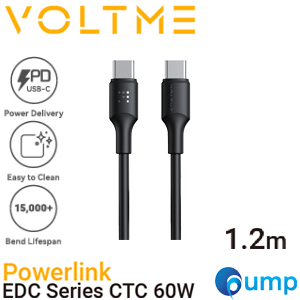 VOLTME EDC CTC 3A 60W -  Black [1.2M] - สายชาร์จ