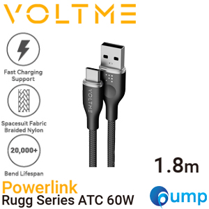 VOLTME RUGG ATC 3A 60W - Black [1.8M] - สายชาร์จ